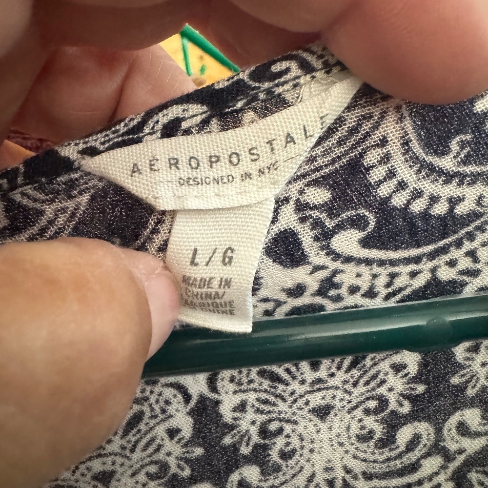 Aeropostale Blue & White Light Weight Summer Top